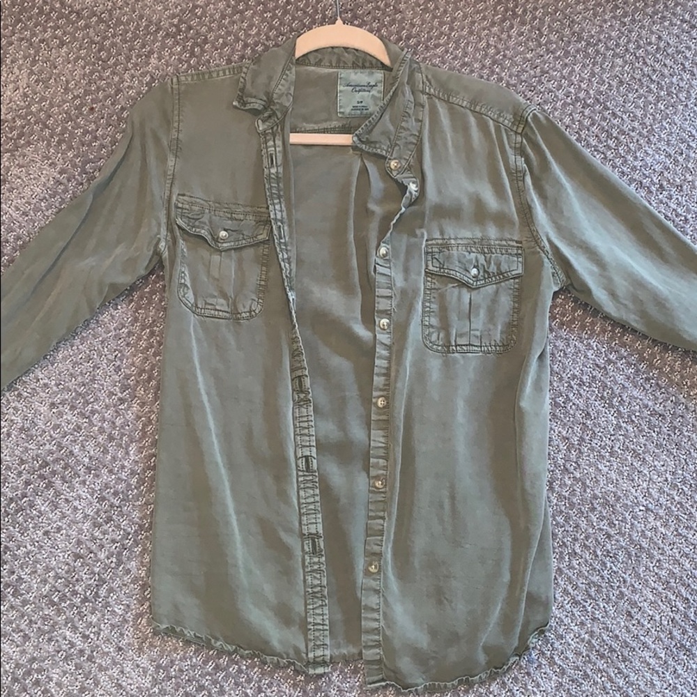 Army green shirt